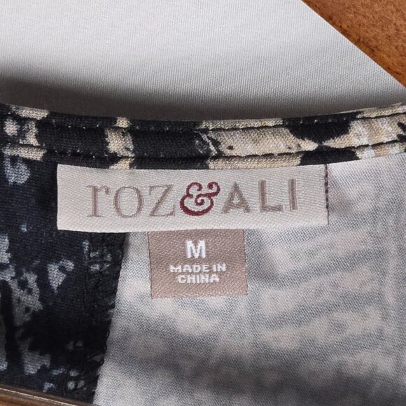 Roz‎ & Ali Womens Medium Sleeveless Asymmetrical Animal Print Layered Hem Blouse - Picture 6 of 8